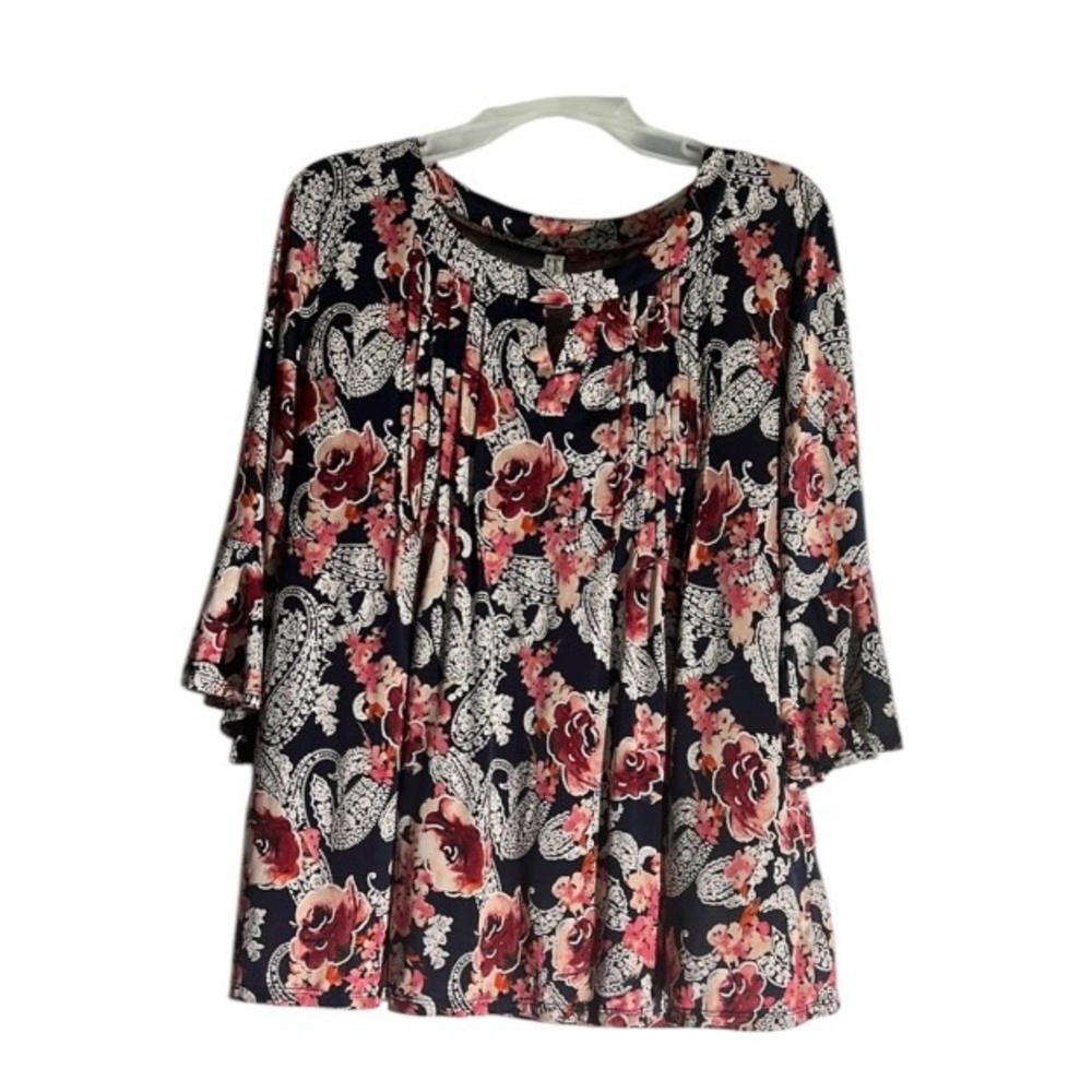 Floral Print Women's Quarter sleeves Top EUC